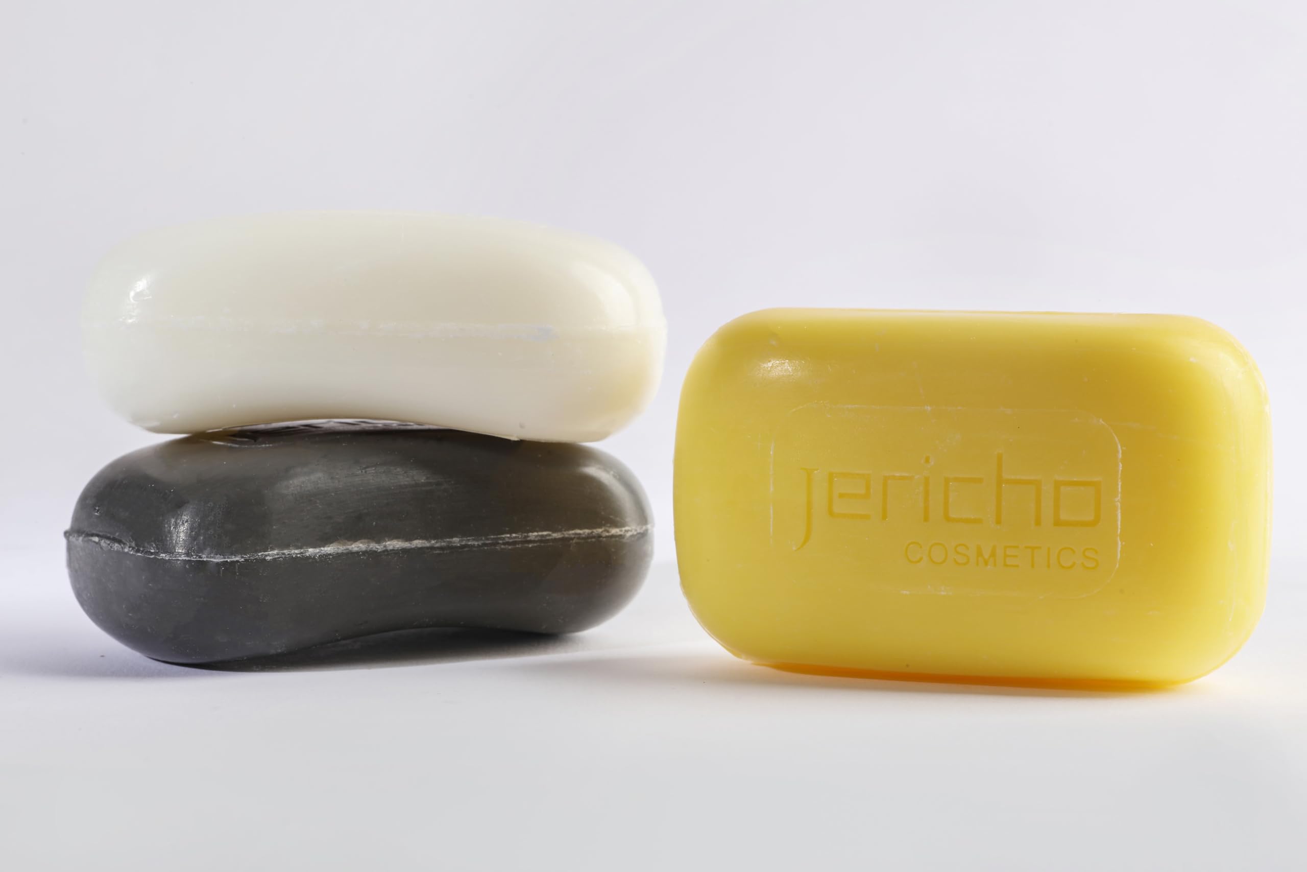 Jericho Cosmetics Natural Soap Variety Pack – 3 Bars (Sulfur, Dead Sea Mud, and Mineral-Rich) – Dead Sea Minerals, Vegan, & Triple Milled for All Skin Types – 3 x 4.4 oz Bars